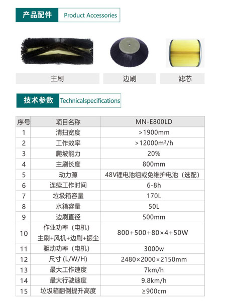 新型全封闭自卸式江孜扫地机MN-E800LD